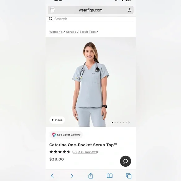Dusty Blue Figs Scrub Set - Picture 2 of 6